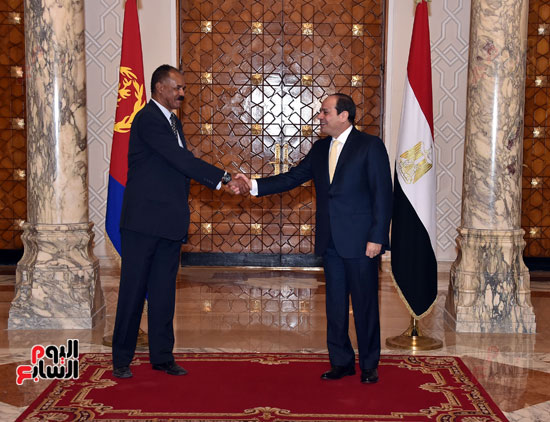 الرئيس عبد الفتاح السيسى اليوم بقصر الاتحادية  أسياس أفورقي رئيس دولة اريتريا  (2)