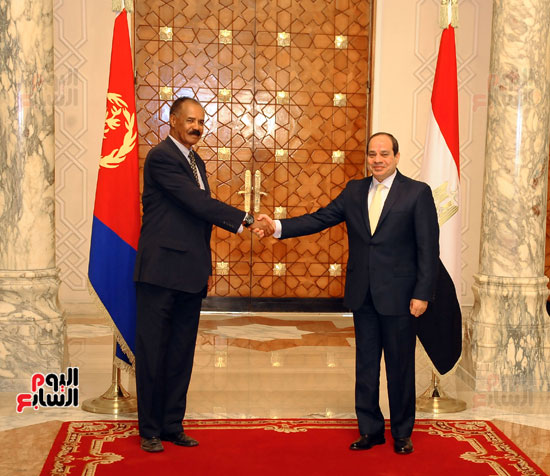 الرئيس عبد الفتاح السيسى اليوم بقصر الاتحادية  أسياس أفورقي رئيس دولة اريتريا  (1)