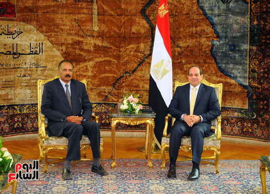 الرئيس عبد الفتاح السيسى اليوم بقصر الاتحادية  أسياس أفورقي رئيس دولة اريتريا  (3)