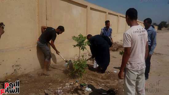 جانب من فعاليات مبادرة بلدى جميلة بزرع الأشجار بالأقصر