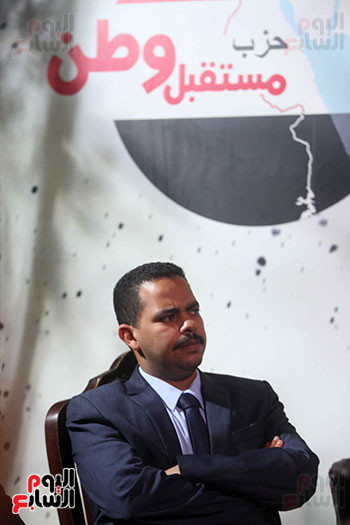 أشرف رشاد رئيس حزب مستقبل وطن خلال المؤتمر