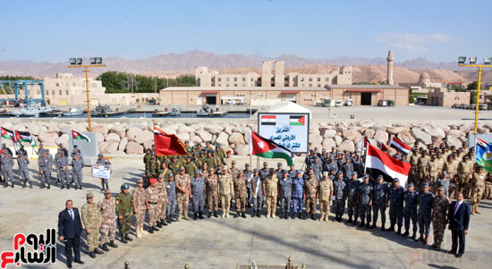 جانب من فاعليات استقبال عناصر الجيش المصرى بالأردن خلال التدريب المشترك "العقبة 2016"