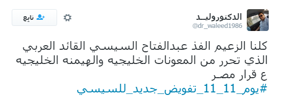 تعليقات المغردين على هاشتاج يوم 11-11 تفويض جديد للسيسى (8)