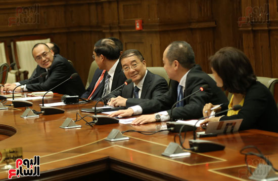 وفد مجلس الشورى الصيني أثناء زيارته لمجلس النواب المصري