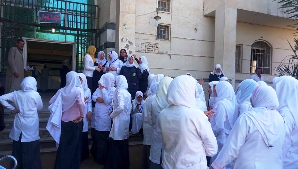 اضراب ممرضات مستشفى اهناسيا