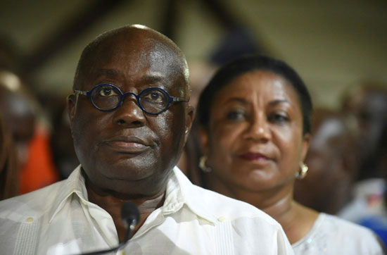  نانا أكوفو-أدو زعيم المعارضة الرئيسية فى غانا عقب إعلان فوزه 