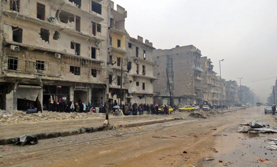 صورة توضح أعداد النازحين من أحياء شرق مدينة حلب