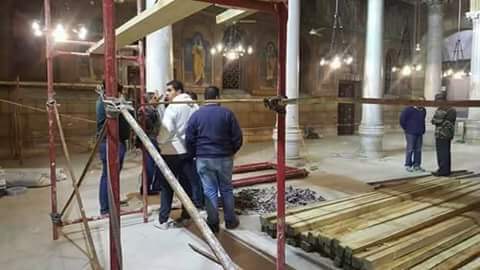 الهيئة الهندسية للقوات المسلحة تبدأ ترميم الكنيسة البطرسية بعد حادث التفجير (4)