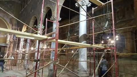 الهيئة الهندسية للقوات المسلحة تبدأ ترميم الكنيسة البطرسية بعد حادث التفجير (6)
