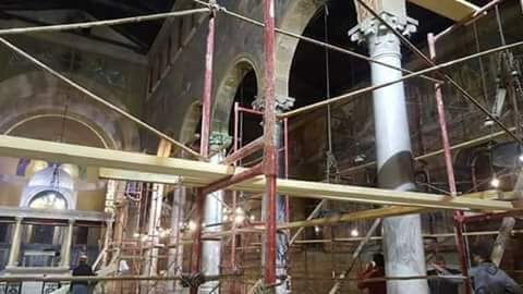 الهيئة الهندسية للقوات المسلحة تبدأ ترميم الكنيسة البطرسية بعد حادث التفجير (9)