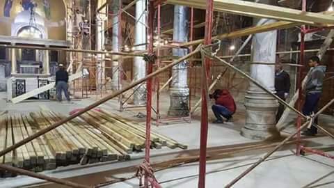 الهيئة الهندسية للقوات المسلحة تبدأ ترميم الكنيسة البطرسية بعد حادث التفجير (3)
