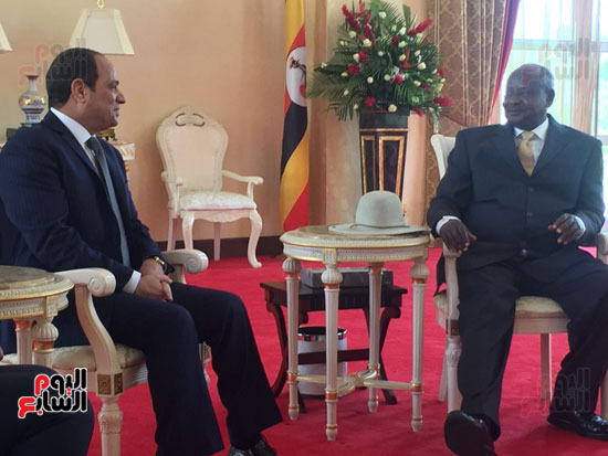 مباحثات ثنائية بين الرئيس عبد الفتاح السيسى ونظيره الأوغندى يورى موسيفينى 