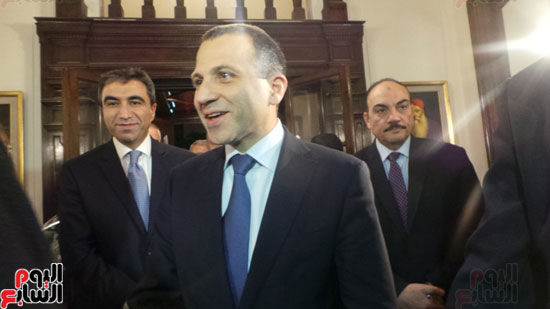 وزير خارجية لبنان خلال زيارته للإسكندرية 