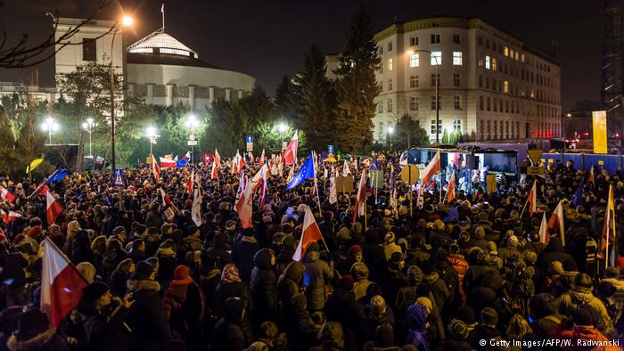 مظاهرات فى شوارع بولندا