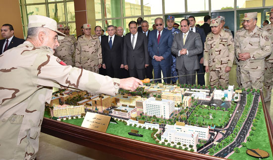 الرئيس يشهد افتتاح تطويرات كوبرى القبة العسكرى