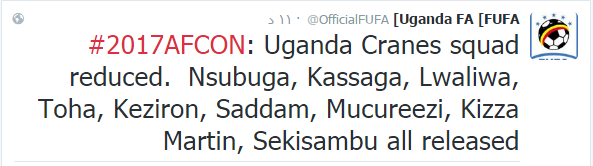 تغريدة الاتحاد الاوغندي
