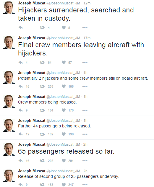 تغريدات رئيس وزراء مالطا