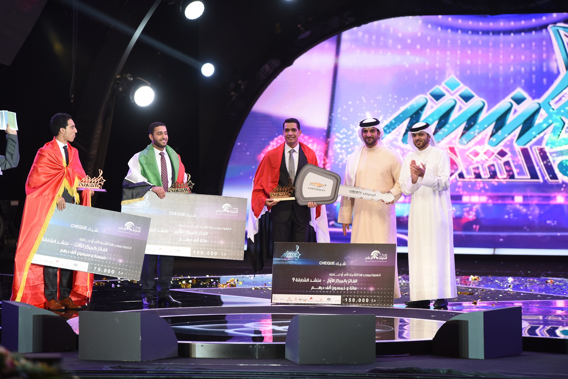 الشيخ سلطان بن أحمد القاسمى رئيس مؤسسة الشارقة للإعلام يكرم الفائزين