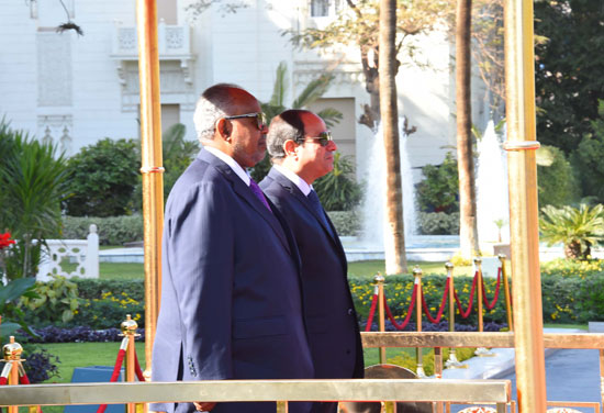 الرئيس عبد الفتاح السيسي، وإسماعيل عُمر جيلة رئيس جيبوتى (13)
