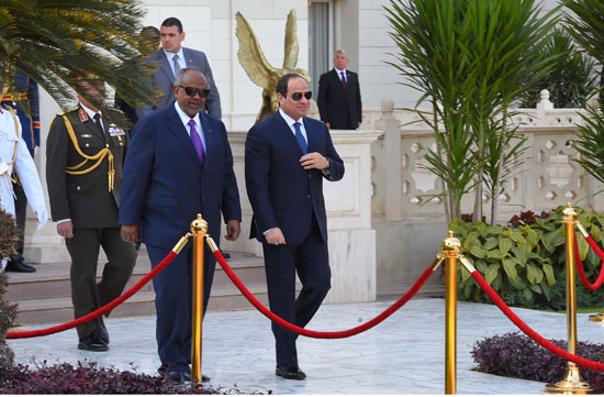 الرئيس عبد الفتاح السيسي، وإسماعيل عُمر جيلة رئيس جيبوتى (12)