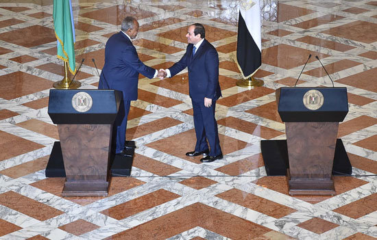 الرئيس عبد الفتاح السيسي، وإسماعيل عُمر جيلة رئيس جيبوتى (11)