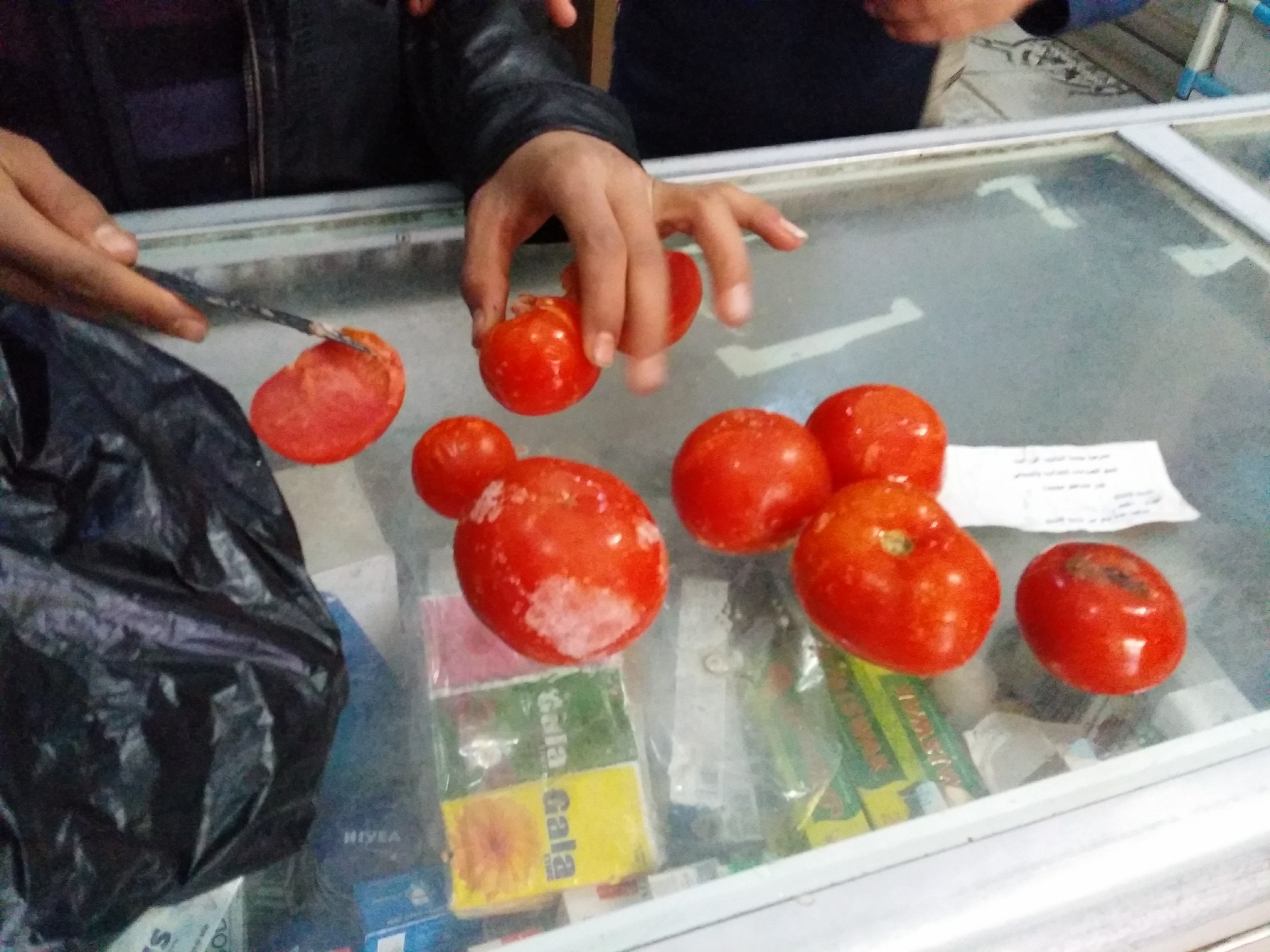 الطماطم المجمدة التى تم بيعها للطلاب