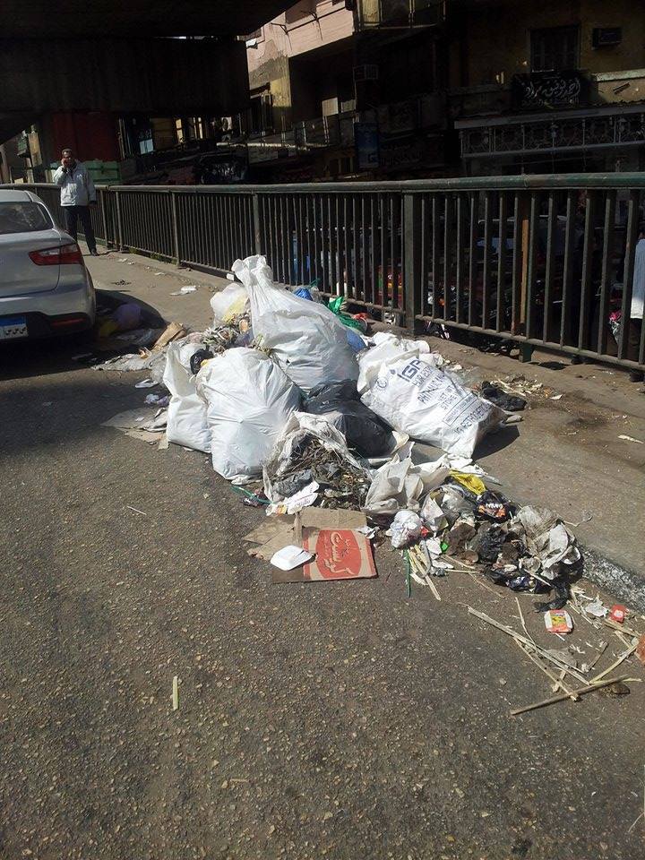 انتشار القمامة بشارع 26 يوليو وطلع كوبرى 15 مايو