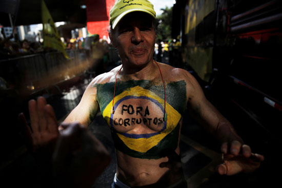 جانب من مظاهرات البرازيل ضد الفساد