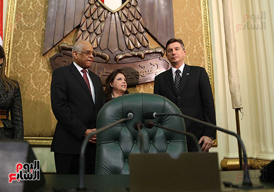 رئيس سلوفانيا مع علي عبد العال رئيس مجلس النواب
