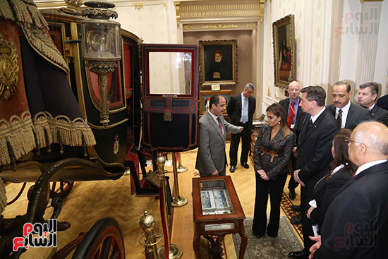 عبد العال  ورئيس سلوفانيا داخل متحف مجلس النواب  داخل المتحف