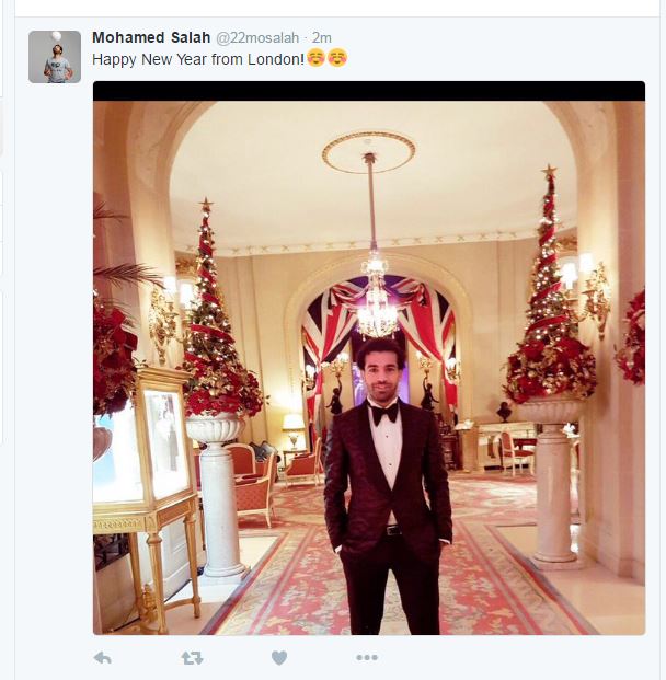 محمد صلاح يقضى رأس السنة فى لندن ويكتب لمحبيه Happy New Year اليوم السابع