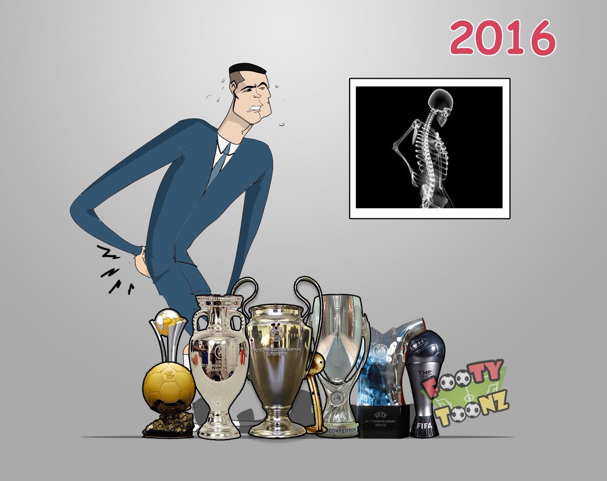 كاريكاتير يُجسد  جوائز رونالدو فى 2016