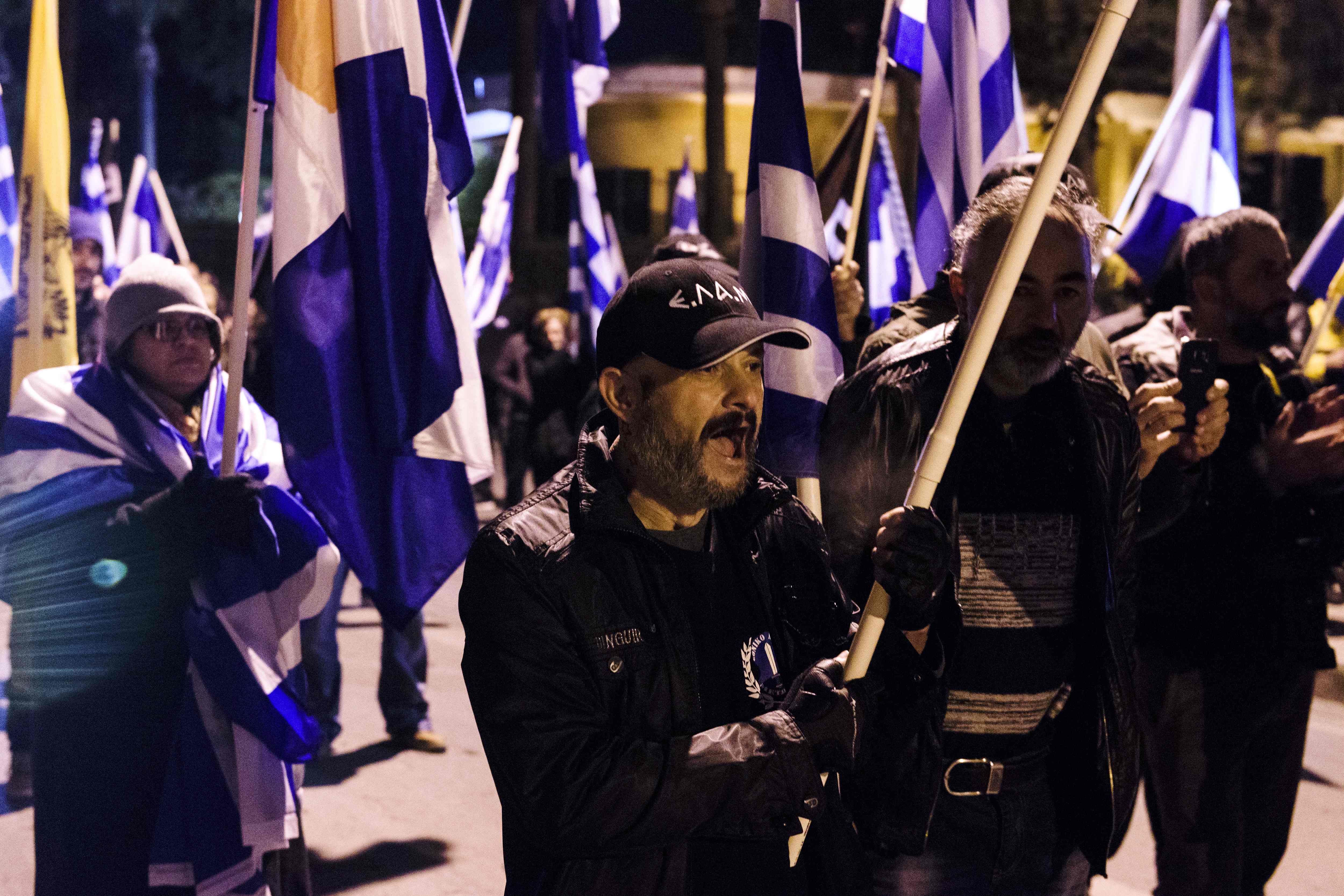 تظاهرات فى قبرص ضد محادثات السلام فى اليونان