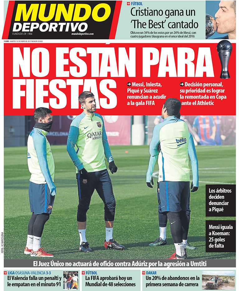 غلاف صحيفة موندو الكتالونية