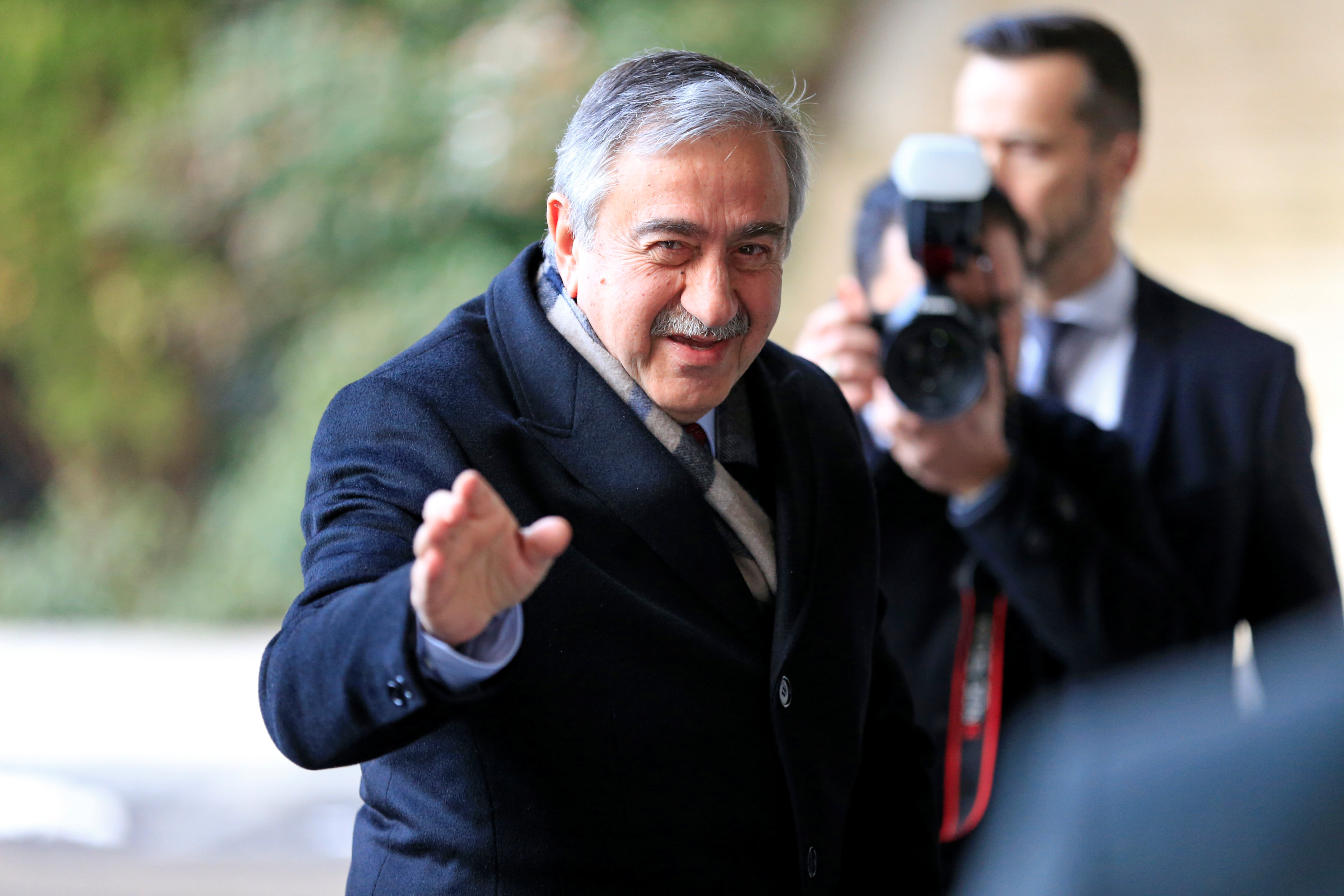 الزعيم القبرصى التركى مصطفى أقينجى يصل إلى مقر الأمم المتحدة فى جنيف
