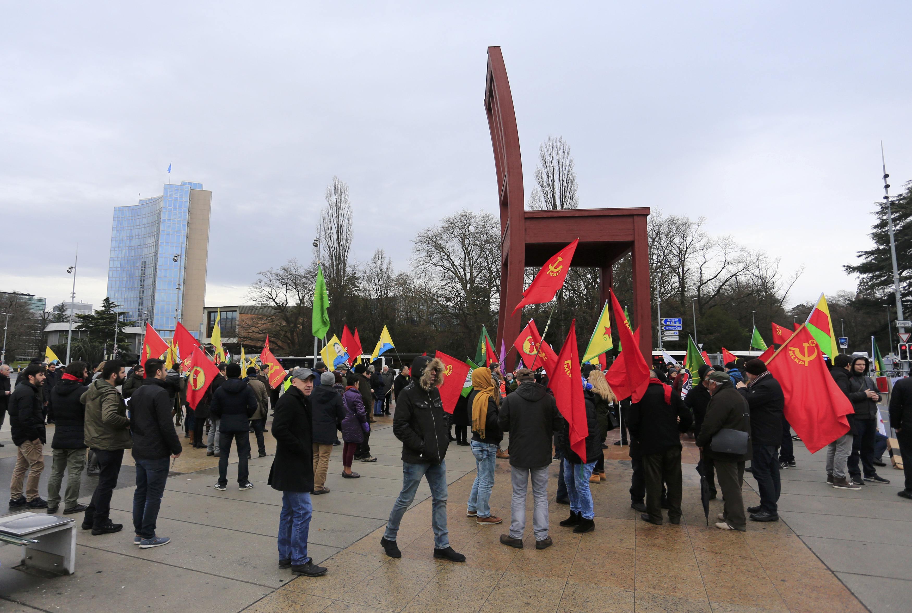 مظاهرات فى جنيف ضد الرئيس التركى رجب طيب أردوغان