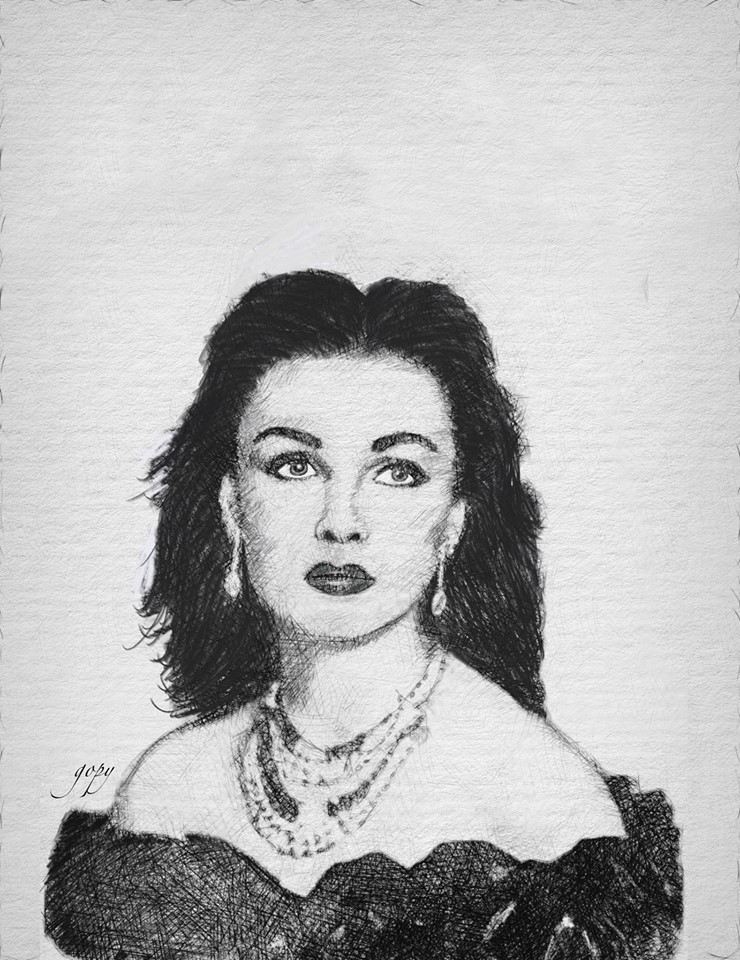 الملكة فوزية بورتريه للفنان حسين جبيل