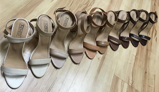 أحذية بألوان البشرة المختلفة