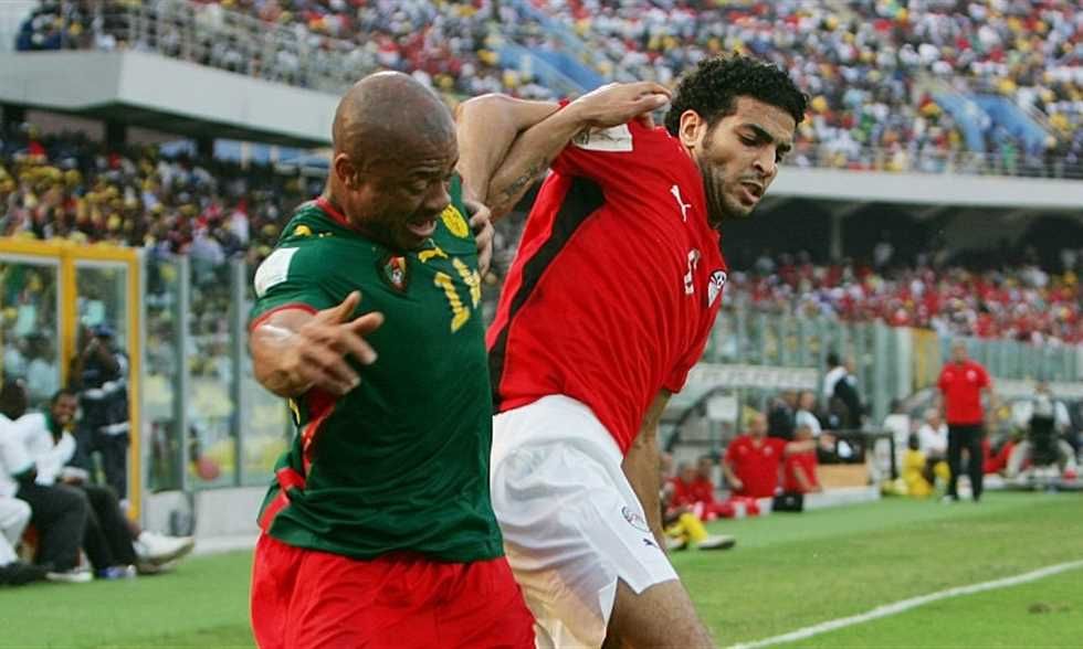 لقطة من مباراة مصر والجابون