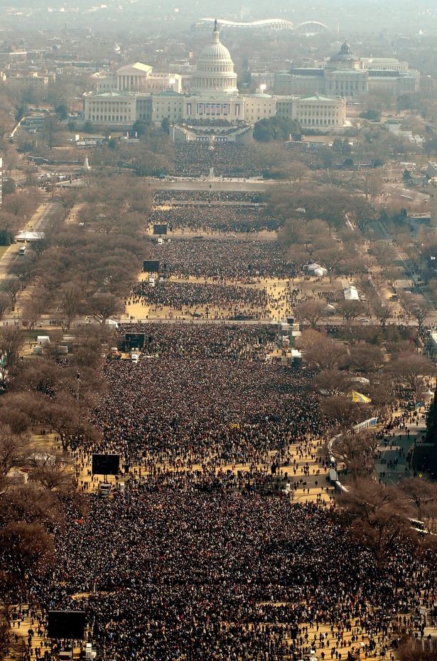 أعداد هائلة من الشعب الأمريكى فى شوارع واشنطن خلال حفل تنصيب أوباما