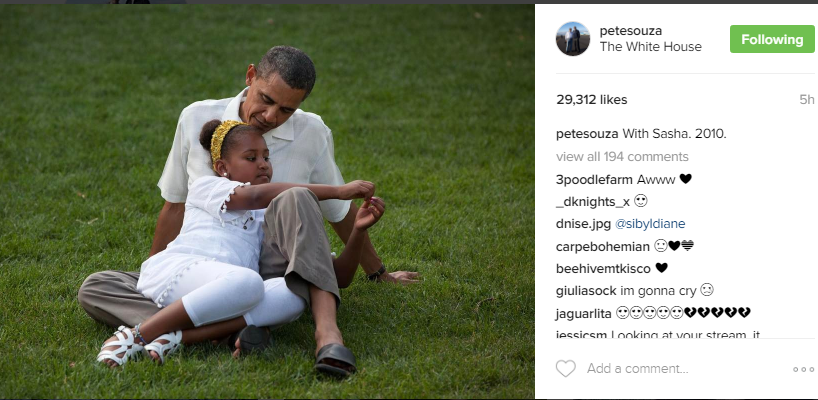 اوباما مع ابنته ساشا