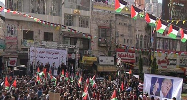 مظاهرات فلسطينية ضخمة ضد نقل السفارة الامريكية