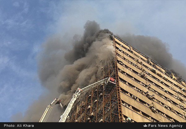 حريق مبنى طهران