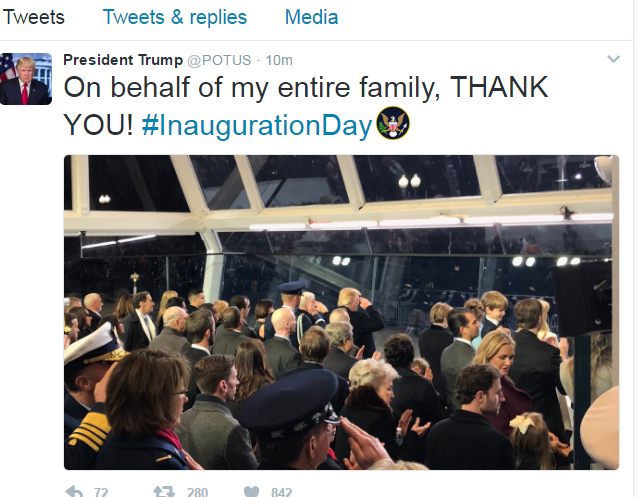 التغريدة الثانية لترامب فور دخوله البيت الأبيض