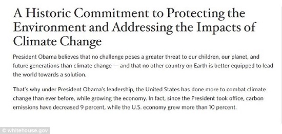سياسة أوباما الخاصة بالتغير المناخى