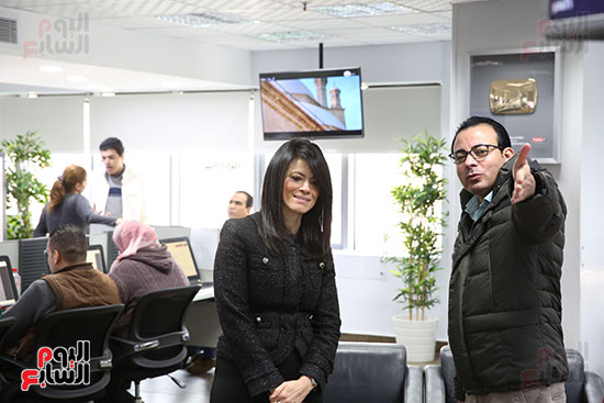 	الدكتورة رانيا المشاط  والكاتب الصحفى دندراوى الهوارى، رئيس التحرير التنفيذى للجريدة