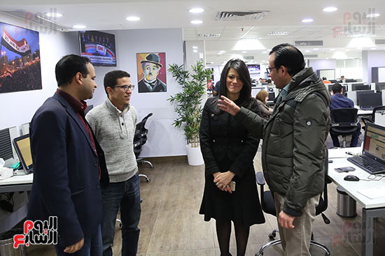 	الدكتورة رانيا المشاط  والكاتب الصحفى دندراوى الهوارى، رئيس التحرير التنفيذى للجريدة، ومحمد البديوى، رئيس قسم الاقتصاد
