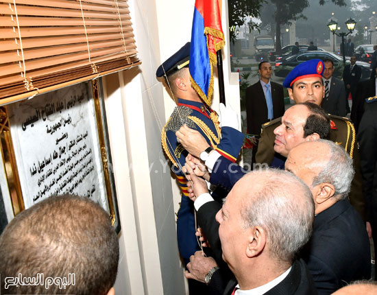 الرئيس عبد الفتاح السيسي أثناء افتتاح قصر الأميرة فوقية 