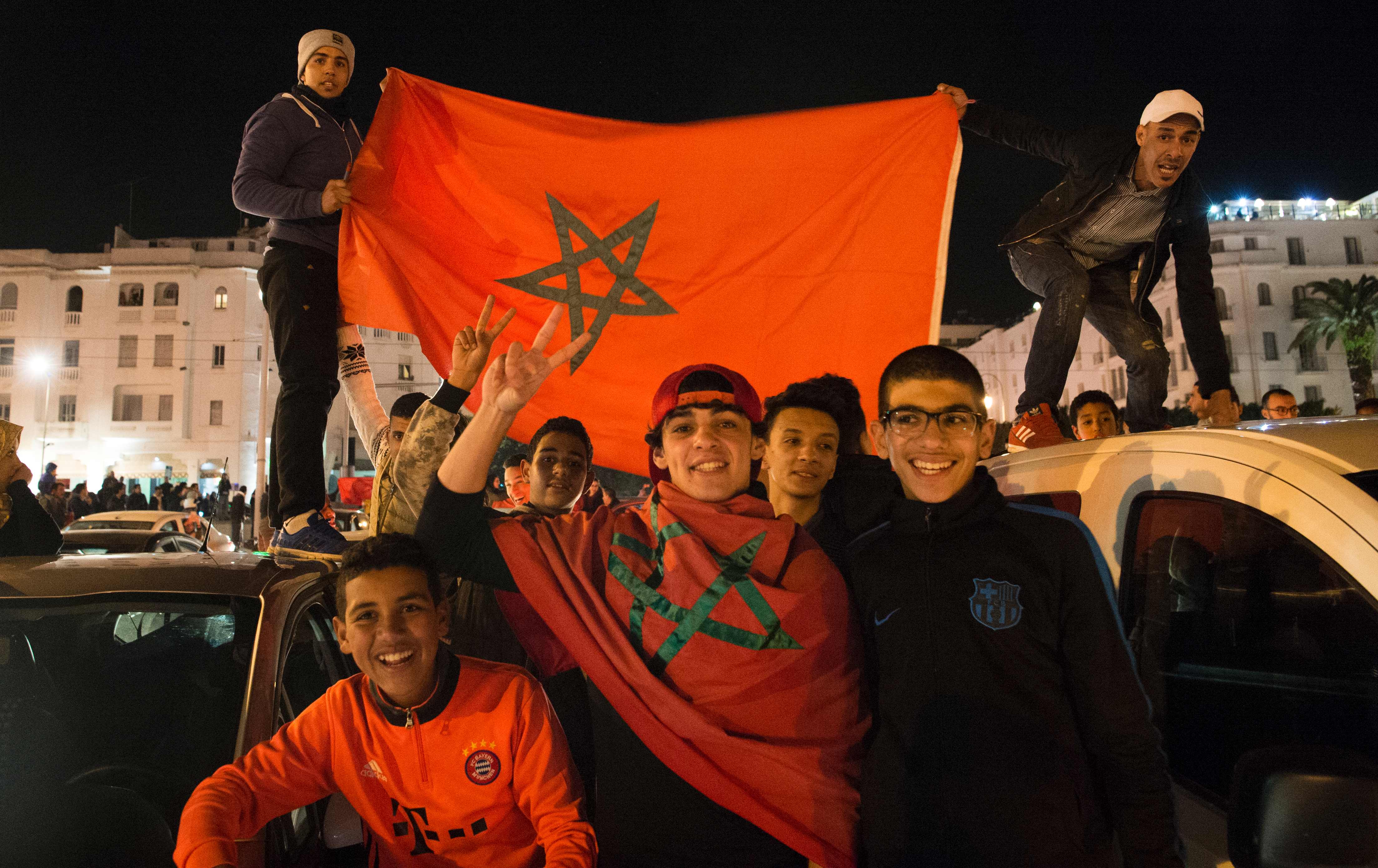 جماهير المغرب تحتفل بالانجاز التاريخى