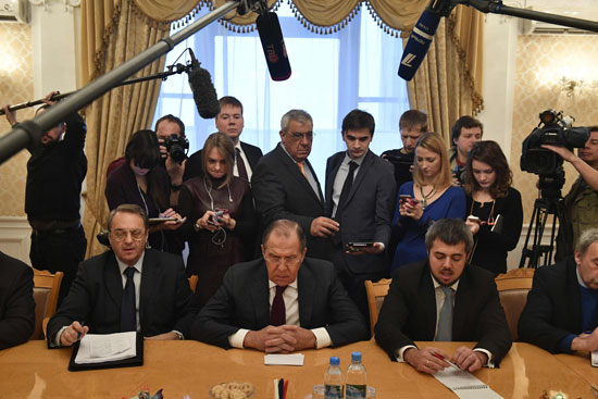 المؤتمر الصحفى عقب لقاء سيرجى لافروف والمعارضة السورية المسلحة فى موسكو